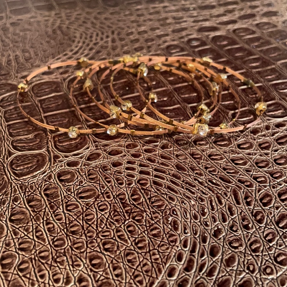 Gold bangle bracelets 6 total